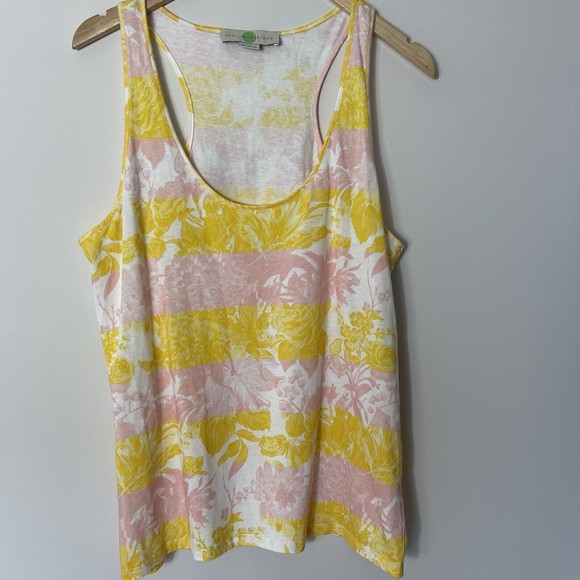 STELLA McCARTNEY Striped FLORAL Tank TOP 100% Cotton $260 Size 44 - Picture 3 of 7